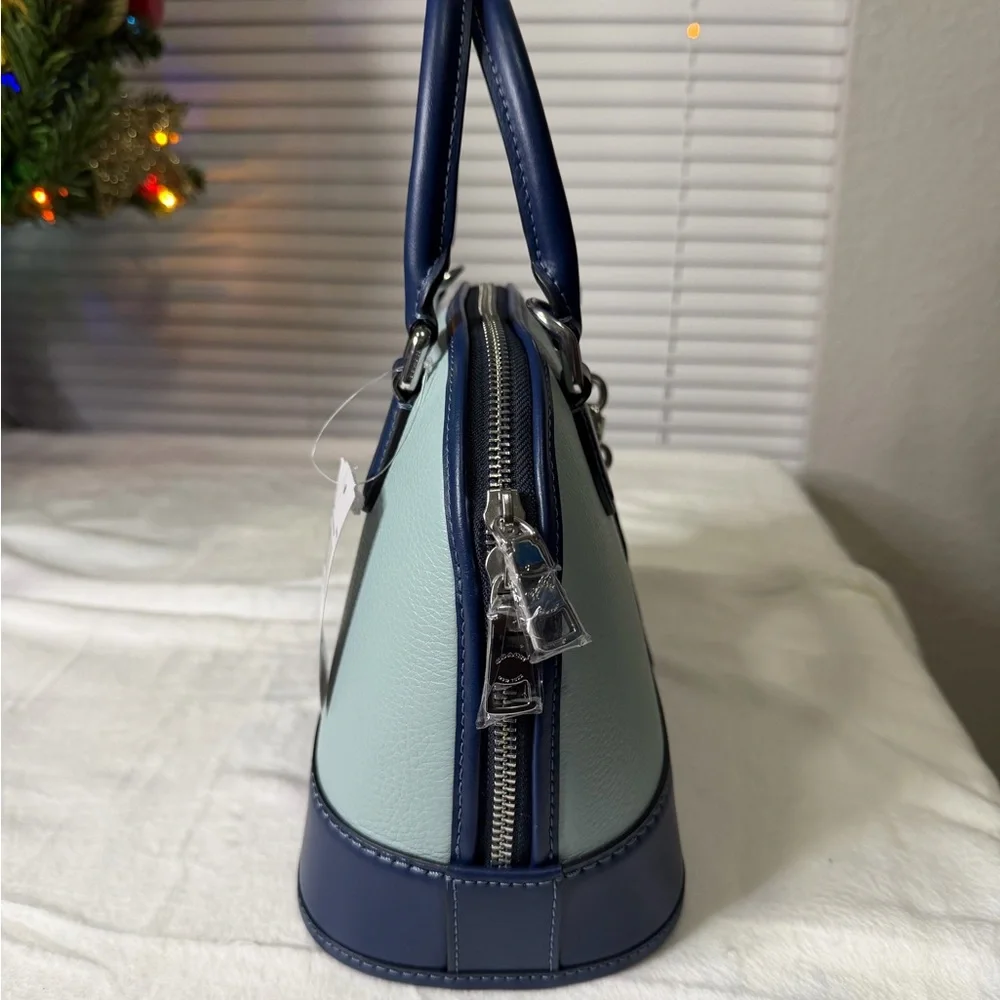 New! Coach Deep Blue and Light Blue Sabrina Satchel - Picture 5 of 9